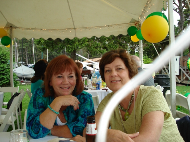 Laurie King and Nancy LeRoy Burk  at the reunion picnic (photo courtesy of Sue Gallego)
